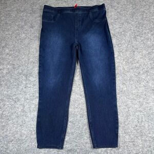Spanx Jean-ish Leggings Womens 1X Petite Dark Wash Indigo Blue